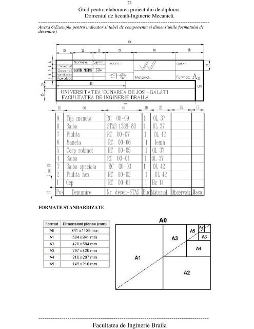 ghid final proiet diploma -mec - Facultatea de Inginerie - Dunarea de ...