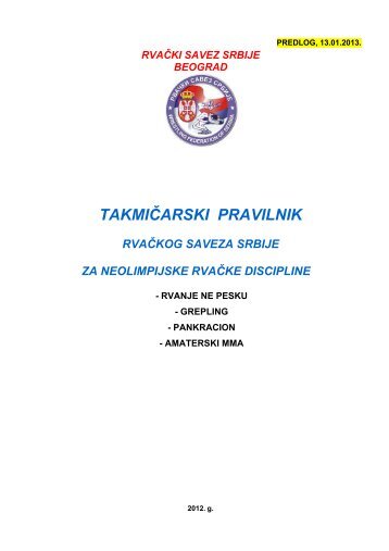 Takmičarski pravilnik RSS - Rvački savez Srbije