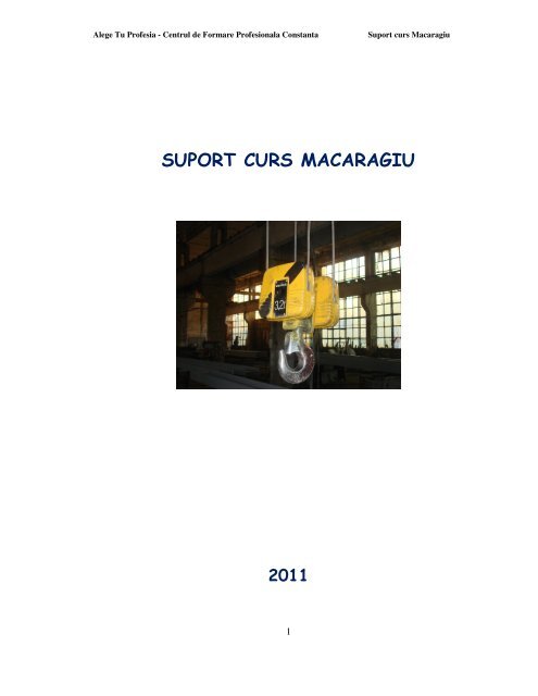 SUPORT CURS MACARAGIU - Alege Tu Profesia