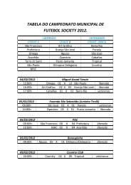 tabela do campeonato municipal de futebol society 2012.