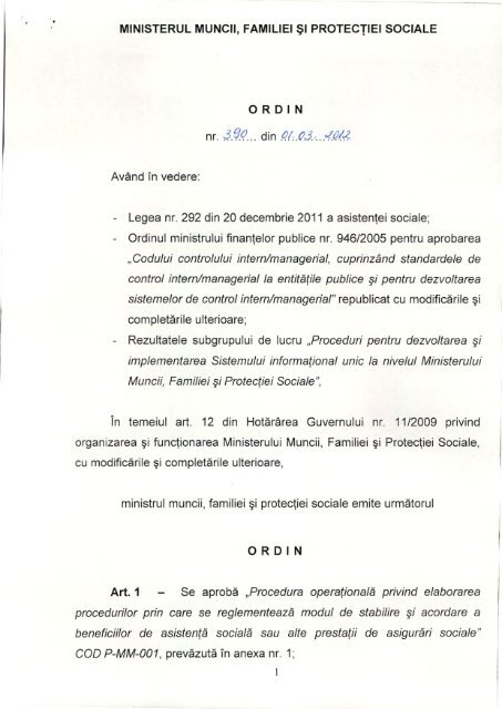 Ordin Nr 390 Din 01 03 2012 Pentru Aprobarea Ministerul Muncii
