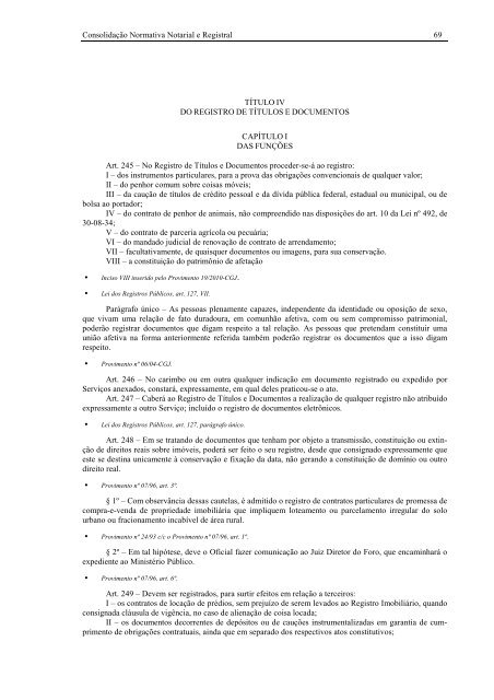 consolidação normativa notarial e registral - Tribunal de Justiça do ...