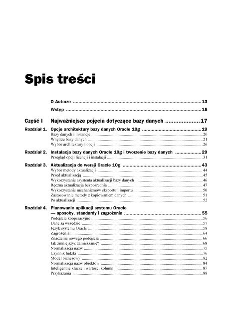 Spis treści