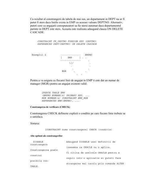 Crearea si definirea de tabele - Cadre Didactice