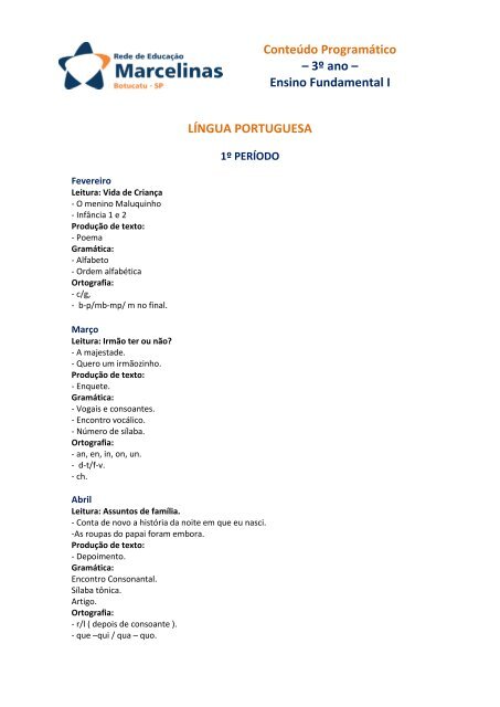 3 ano - portugues - entendimento do texto - Português