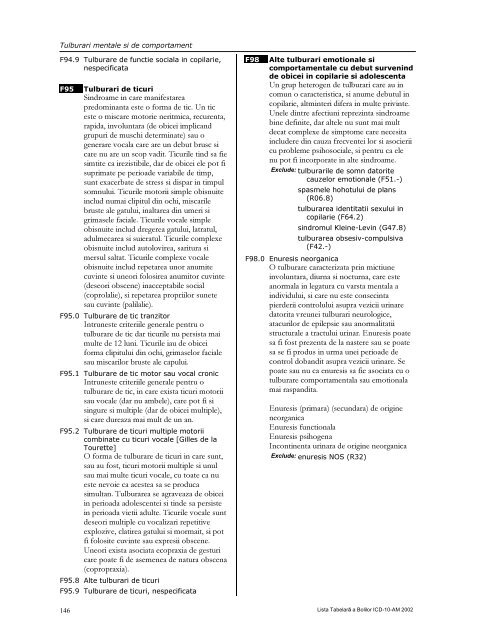 LISTA TABELARĂ A BOLILOR ICD-10-AM - DRG