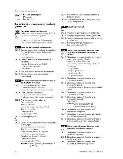 LISTA TABELARĂ A BOLILOR ICD-10-AM - DRG