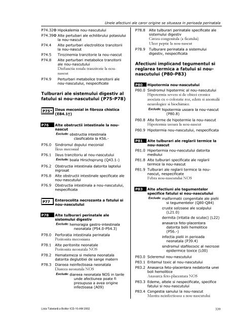 LISTA TABELARĂ A BOLILOR ICD-10-AM - DRG