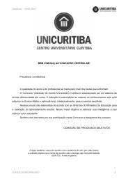 CURSOS DE BACHARELADO _prova com gabarito - Unicuritiba
