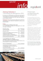 Änderung Traktandum 3 «Verwendung des Bilanzgewinns 2010