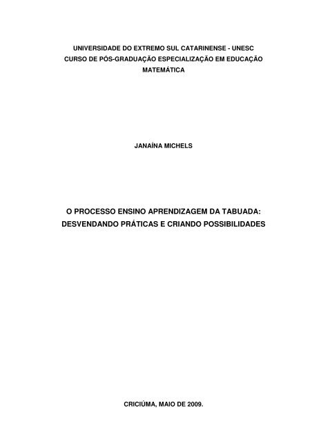 Matemática: Tabuada de Multiplicação em Linhas e Colunas em Forma