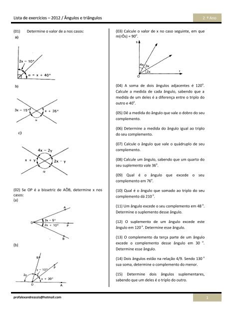 Ângulos: o que são, tipos, casos particulares, exercícios