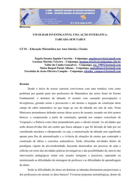  Matematica e Investigacao em Sala de Aula: Tecendo