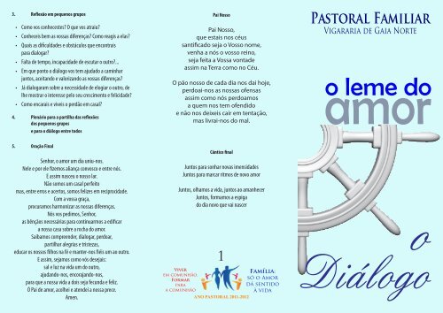 Folheto 1 - Pastoral Familiar Porto