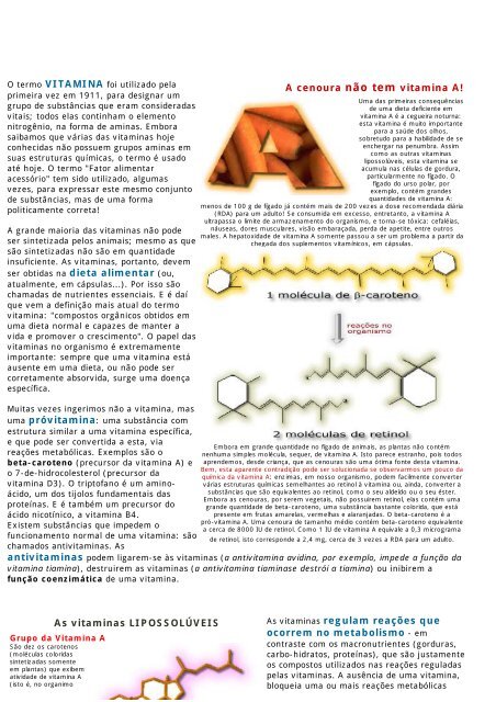 A cenoura não tem vitamina A! As vitaminas LIPOSSOLÚVEIS ser ...