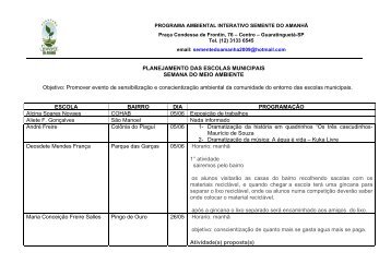 programa ambiental interativo sementedoa amanhã - Portal Embras ...