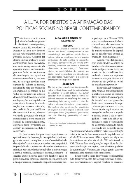 Edição completa - Revista de Ciências Sociais