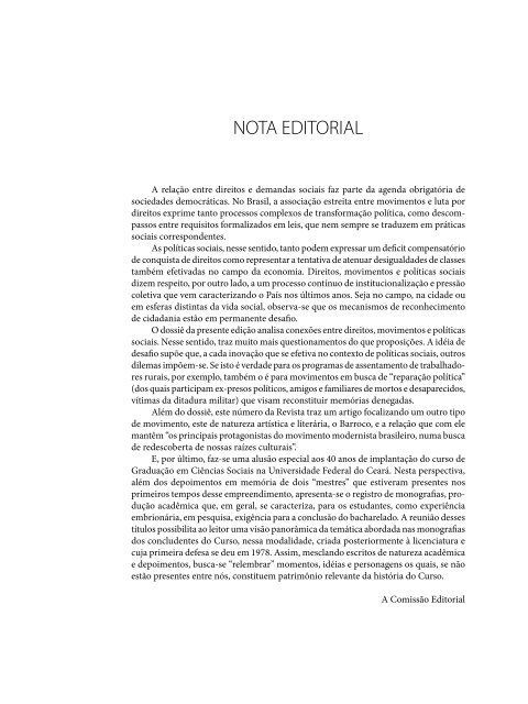 Edição completa - Revista de Ciências Sociais