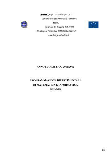 Programmazione dipartimento di Matematica - Istituto Tecnico ...