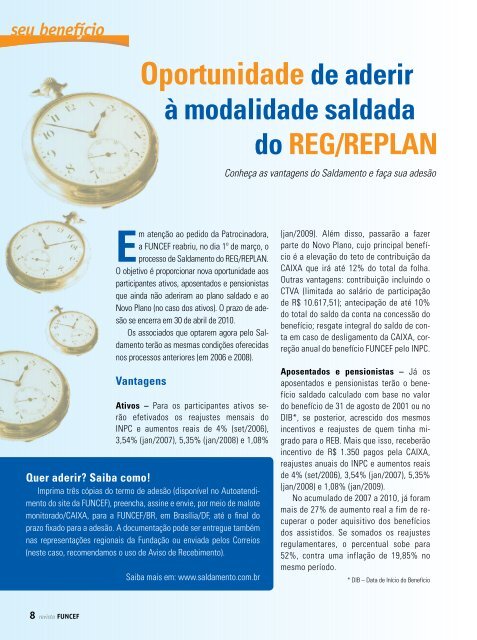 Nova oportunidade para aderir ao Saldamento - Funcef