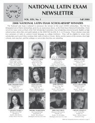 National latin exam newsletter spqr - The National Latin Exam