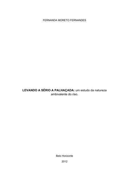 LEVANDO A SÉRIO A PALHAÇADA - Biblioteca Digital de Teses e ...