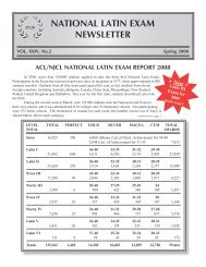 2008 NLE Newsletter - The National Latin Exam