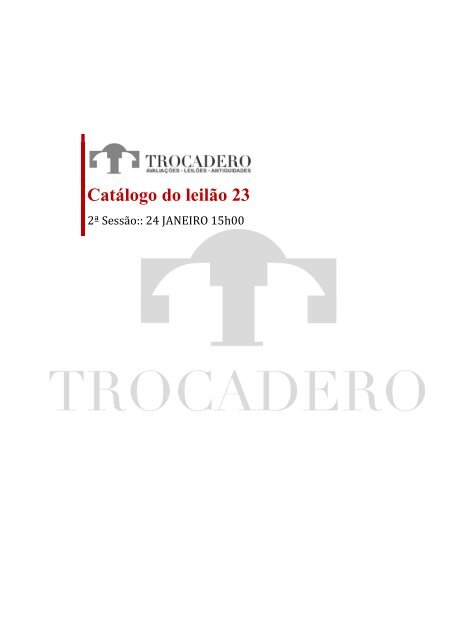Catálogo do leilão 23 - TROCADERO