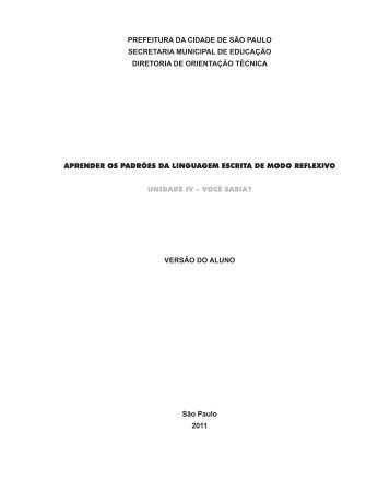 UNIDADE IV_ vc sabia_aluno - Secretaria Municipal de Educação