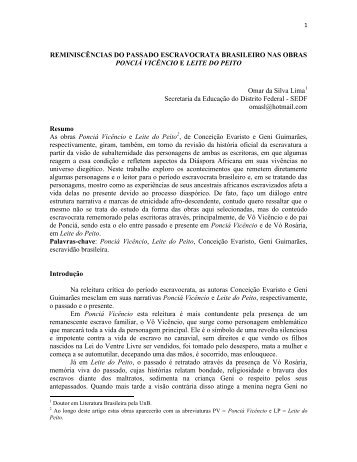 reminiscências do passado escravocrata brasileiro nas obras ... - UnB