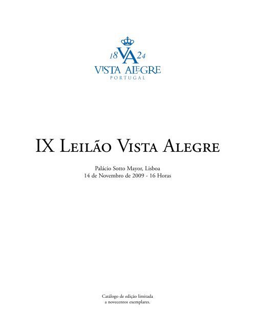 Catálogo IX Leilão Vista Alegre - vista alegre atlantis