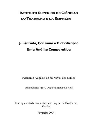 Juventude, Consumo e Globalização Uma Análise Comparativa