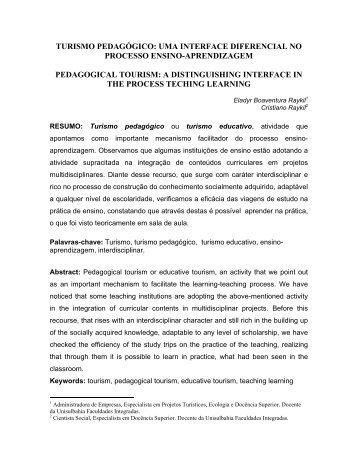 turismo pedagógico - Revista Global Tourism