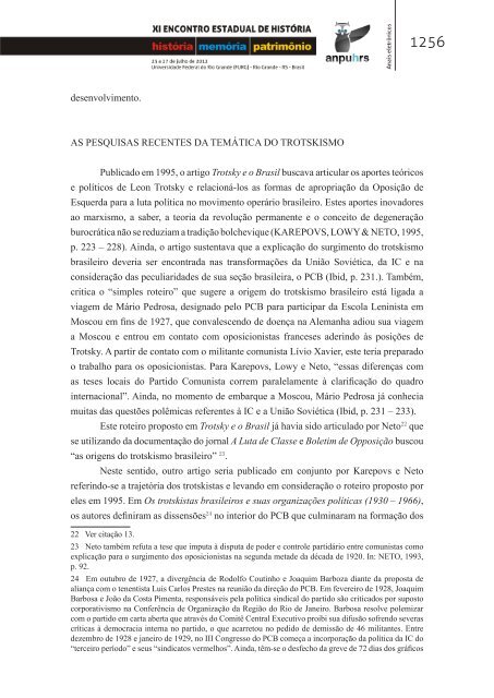 o trotskismo no brasil da década de 1930: a historiografia recente e ...