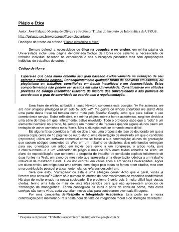 Texto sobre Plagiarismo - D.s.c.e. - Unicamp