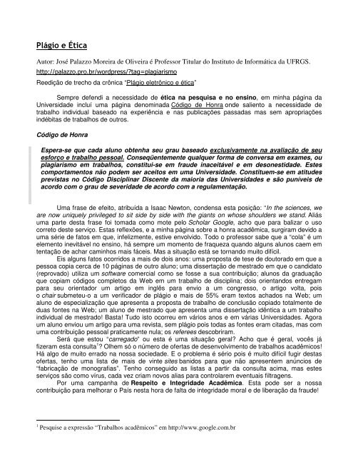 Texto sobre Plagiarismo - D.s.c.e. - Unicamp