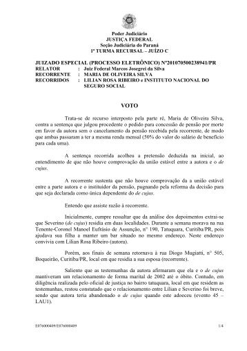 pm, rr litisconsorte, dp, concubinato im… - Justiça Federal do Paraná