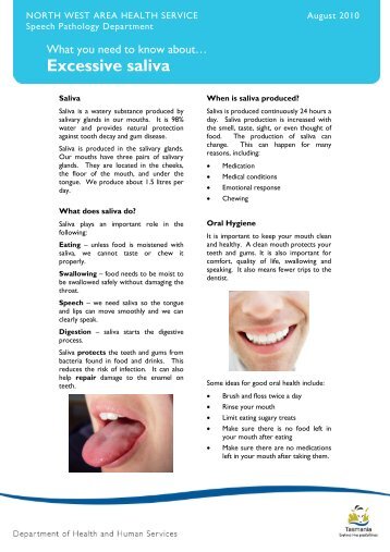 Excessive Saliva Fact Sheet - Department of Health and Human ...