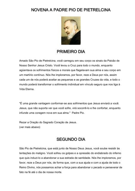 NOVENA A PADRE PIO DE PIETRELCINA - Maria Mãe da Igreja