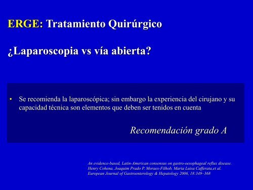 ERGE: Tratamiento Quirúrgico - Clínica de Gastroenterología.