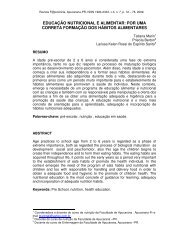 educação nutricional e alimentar - FAP-Faculdade de Apucarana