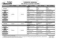 Cardápio Semanal - Complementar - 03-11-10 - a 26 -11-10 - Ning
