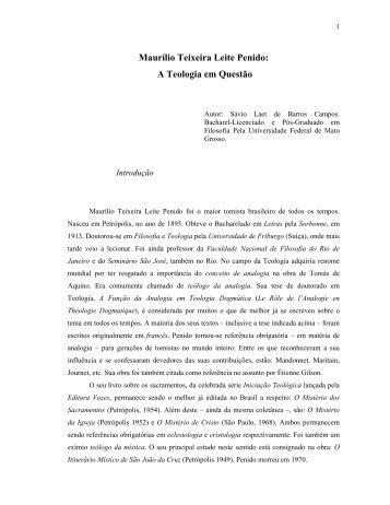 Maurílio Teixeira Leite Penido: A Teologia em ... - Filosofante.org