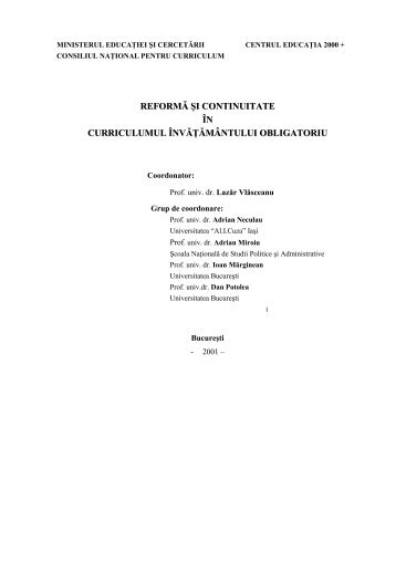 MINISTERUL EDUCATIEI SI CERCETARII - Centrul Educatia 2000+