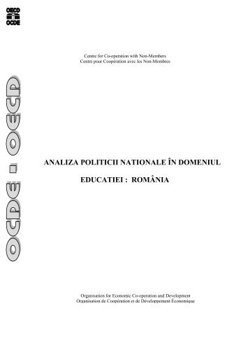 analiza politicii nationale ín domeniul educatiei : rom‰nia