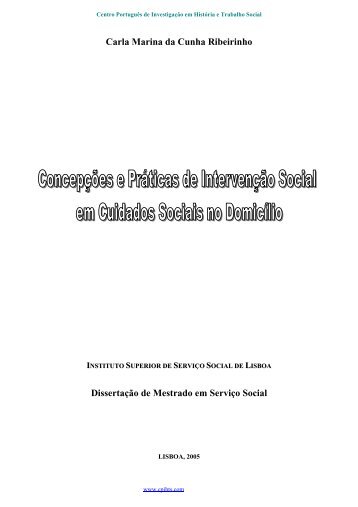 Concepções Práticas de Intervenção Social em Cuidados ... - cpihts