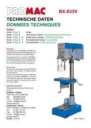 TECHNISCHE DATEN DONNEES TECHNIQUES BX-833V - Tool AG