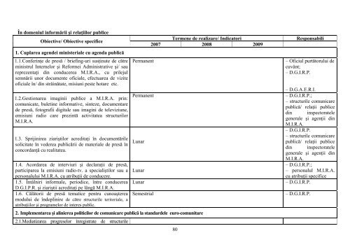 Plan Strategic al Ministerului Internelor şi Reformei Administrative ...