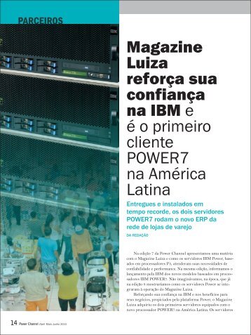 Magazine Luiza reforça sua confiança na IBM e é o primeiro cliente ...