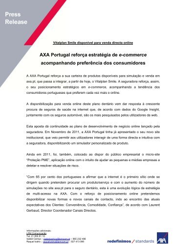 AXA Portugal reforça estratégia de e-commerce acompanhando ...